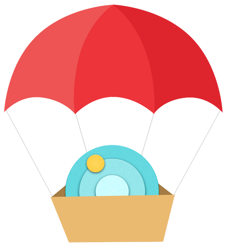 Lifecraft logo beneath a parachute.